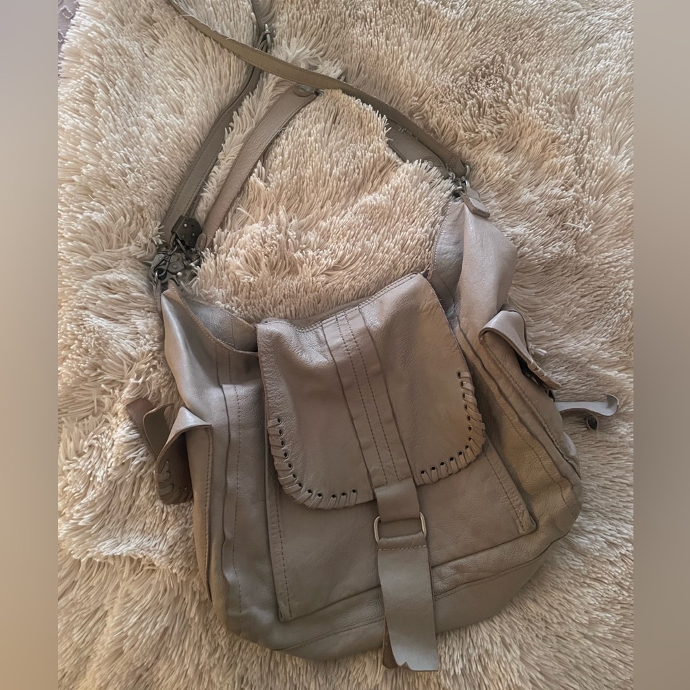 Free People Leigh Distressed Tote - pearl